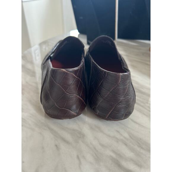 Cole Haan Brown Crocodile Pattern Loafers